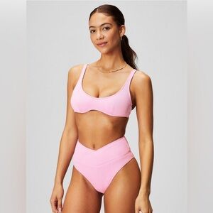Fabletics High-Waisted Crossover Shaping Swim Bottom Sz medium
